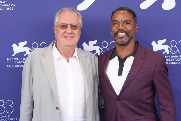 Geoffrey Rush and Rodney Hicks at the photocall for the film *Mr. Nelson, Did You Kill People? Nelson san, anata wa hito o koro shimashita ka* at the 2026 Venice Biennale—the 83rd Venice International Film Festival—at the Palazzo del Casino in Venice, September 4, 2026 Foto:xD.xBedrosianx xFuturexImagex nelson_6915