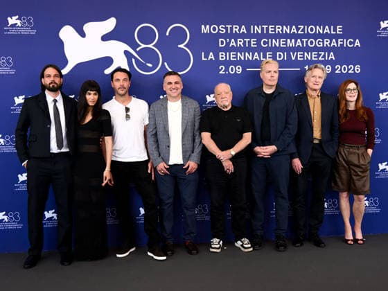 IPA88106137 - Venice, 83rd Venice International Film Festival 2026 - Day 3, Photocall for the film The Basics of Philosophy. Pictured: Daniel Zovatto, Sofia Boutella, Jack Huston, David M. Wulf, Paul Schrader, Braxton Pope, Bill Pullman, and Dana Delany  Copyright: xAlbertoxTerenghix xPoolxPhotoxEventsx08x 88106137