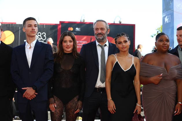 September 4, 2026, Venice Lido, Veneto, Italy: Cast and crew of whom KENJI PEYRAN, MALOU KHEBIZI and director CEDRIC KAHN during the A Place to Heal red carpet at the 83rd Venice Film Festival at Sala Grande in Venice Lido, Italy Venice Lido Italy  - ZUMAc179 20260904_zep_c179_186 Copyright: xMickaelxChavetx