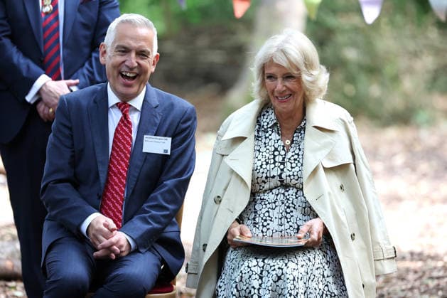 Queen Camilla Visits Liverpool LIVERPOOL, ENGLAND - SEPTEMBER 04: Johnathon Douglas CBE and Queen Camilla laughing during a Gruffalo inspired performance by Julia Donaldson for local schoolchildren in the woodlands of Speke Hall during her visit to Liverpool on September 04, 2026 in Liverpool, England. The Queen carried out the engagement as Patron of the National Literacy Trust., Credit:Matt McNulty PA ROTA - B68 Avalon United Kingdom, England, Liverpool  Copyright: xMattxMcNultyx xPAxROTAx-xB68x xAvalonx 1130705676