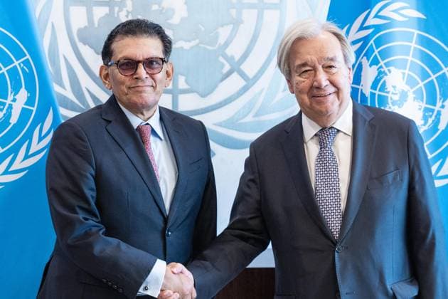 News Bilder des Tages September 4, 2026, Bronx, New York, USA: UN Secretary-General Antonio Guterres meets with Khalilur Rahman of Bangladesh, President-elect of the 81st Session of the General Assembly at UN Headquarters in New York, NY on September 4, 2026. Bronx USA  - ZUMAr339 20260904_znp_r339_004 Copyright: xLevxRadinx