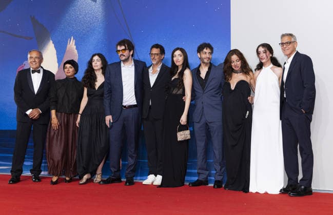 83rd Venice International Film Festival VENICE, ITALY - SEPTEMBER 04: (L-R) Alberto Barbera, a guest, Berta Marchiori, Rodrigo Teixeira, Grant Heslov, Nora Mariana, Rami Kodeih, Rym Mroue, Maria Nakouzi and George Clooney attend the Furies Screening during the 83rd Venice International Film Festival at Sala Giardino on September 04, 2026 in Venice, Italy. Primo Barol Anadolu Venice Italy. Editorial use only. Please get in touch for any other usage.  Copyright: x2026xAnadoluxPrimoxBarolx