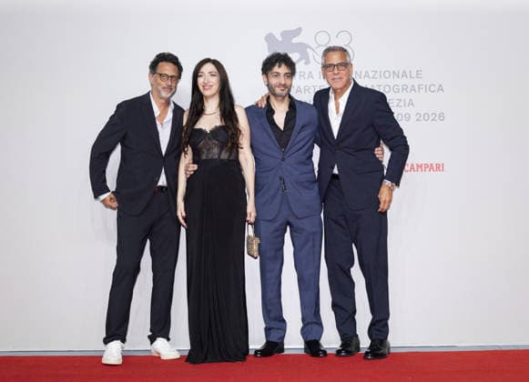 83rd Venice International Film Festival VENICE, ITALY - SEPTEMBER 04: (L-R) Grant Heslov, Nora Mariana, Rami Kodeih, and George Clooney attend the Furies Screening during the 83rd Venice International Film Festival at Sala Giardino on September 04, 2026 in Venice, Italy. Primo Barol Anadolu Venice Italy. Editorial use only. Please get in touch for any other usage.  Copyright: x2026xAnadoluxPrimoxBarolx