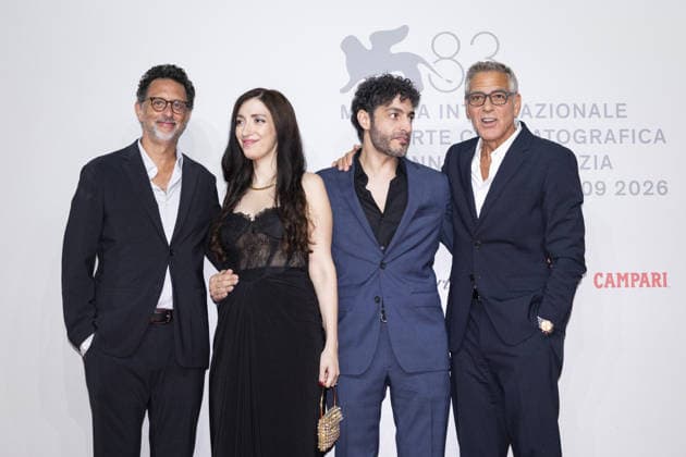 83rd Venice International Film Festival VENICE, ITALY - SEPTEMBER 04: (L-R) Grant Heslov, Nora Mariana, Rami Kodeih, and George Clooney attend the Furies Screening during the 83rd Venice International Film Festival at Sala Giardino on September 04, 2026 in Venice, Italy. Primo Barol Anadolu Venice Italy. Editorial use only. Please get in touch for any other usage.  Copyright: x2026xAnadoluxPrimoxBarolx