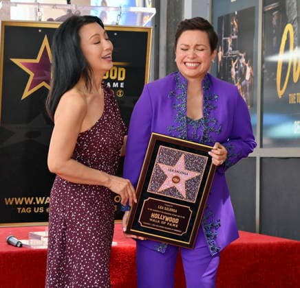 Filipina actress and singer Lea Salonga is joined by actress Ming-Na Wen during an unveiling ceremony honoring her with the 2,855th star on the Hollywood Walk of Fame in Los Angeles on Friday, September 4, 2026.  LAP2026090407 JIMxRUYMEN