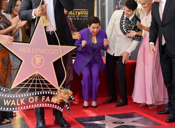 Filipina actress and singer Lea Salonga reacts as her star is unveiled during a ceremony honoring her with the 2,855th star on the Hollywood Walk of Fame in Los Angeles on Friday, September 4, 2026.  LAP2026090415 JIMxRUYMEN