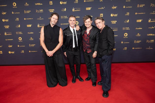 Golden Hen 2026 Red Carpet Red Carpet Take That Gary Barlow, Howard Donald, Mark Owen, and Michael Patrick Kelly Golden Hen 2026, April 9, 2026, Leipzig Copyright: xEventpressxFuhrx