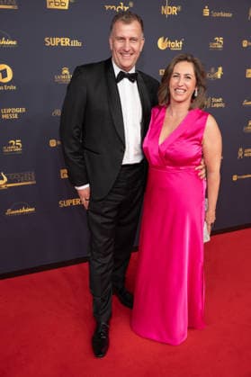 Golden Hen 2026 Red Carpet Red Carpet Rene Kindermann and his wife Uta Deckow Golden Hen 2026, September 4, 2026, Leipzig Copyright: xEventpressxFuhrx