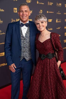 Golden Hen 2026 Red Carpet Red Carpet Linda Feller and her husband Andreas Schmid Golden Hen 2026, April 9, 2026, Leipzig Copyright: xEventpressxFuhrx