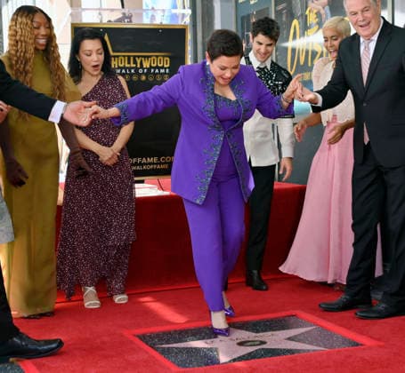 Filipina actress and singer Lea Salonga stands on her star during an unveiling ceremony honoring her with the 2,855th star on the Hollywood Walk of Fame in Los Angeles on Friday, September 4, 2026.  LAP2026090423 JIMxRUYMEN