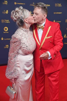 Hans Jürgen Beyer with his wife Manuela Hebestreit *Red Carpet* 2026 GOLDENE HENNE AWARDS CEREMONY at the Leipzig Trade Fair on September 4, 2026