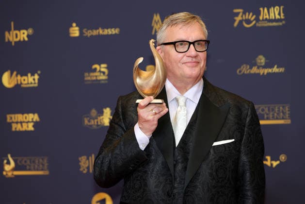 2026 Golden Hen Awards Ceremony: Entertainer Hape Kerkeling, winner of the Golden Hen in the Film and Television category, holding the Golden Hen. The 2026 Golden Hen Awards Ceremony took place on September 4, 2026, at the Leipzig Trade Fair, Hall 1, Leipzig, Saxony, Germany