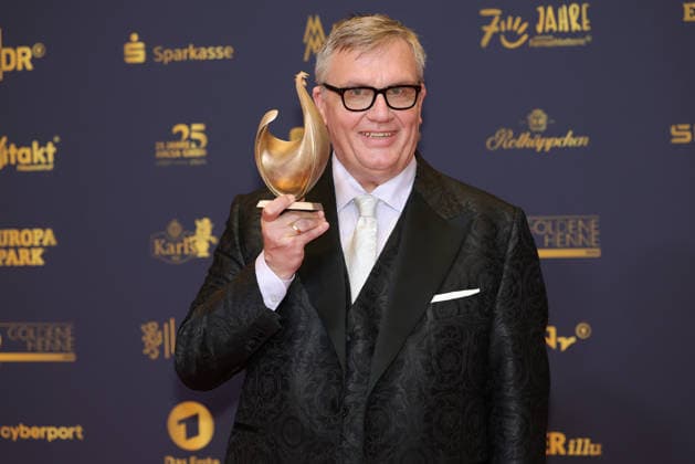 2026 Golden Hen Awards Ceremony: Entertainer Hape Kerkeling, winner of the Golden Hen in the Film and Television category, holding the Golden Hen. The 2026 Golden Hen Awards Ceremony took place on September 4, 2026, at the Leipzig Trade Fair, Hall 1, Leipzig, Saxony, Germany