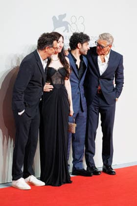 News - Furies Red Carpet - The 83rd Venice International Film Festival VENICE, ITALY - SEPTEMBER 04: (L-R) Grant Heslov, Nora Mariana, Rami Kodeih, and George Clooney attend the Furies Screening during the 83rd Venice International Film Festival at Sala Giardino on September 04, 2026 in Venice, Italy. Photo: Cinzia Camela. Lido di Venezia Sala Giardino Italy Copyright: xCinziaxCamelax xLiveMediax LPN_2642790