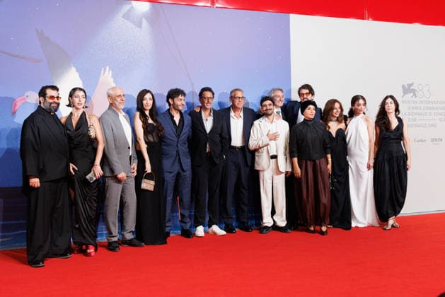 News - Furies Red Carpet - The 83rd Venice International Film Festival VENICE, ITALY - SEPTEMBER 04: (2ndL-R) Mona Hodeib, Issam Bou Khaled, Nora Mariana, Rami Kodeih, Grant Heslov, George Clooney, Hasan Akil, guest, guest, Rodrigo Teixeira, Rym Mroue, Maria Nakouzi and Berta Marchiori attend the Furies Screening during the 83rd Venice International Film Festival at Sala Giardino on September 04, 2026 in Venice, Italy. Photo: Cinzia Camela. Lido di Venezia Sala Giardino Italy Copyright: xCinziaxCamelax xLiveMediax LPN_2642808
