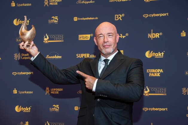 ABB GOLDHENNE: Graf Unheilig, winner of the award, appeared on the red carpet with Henne at the 32nd Golden Hen Audience Award ceremony at the Neue Messe Leipzig on September 4, 2026, in Leipzig, Saxony, Germany