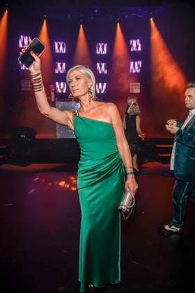 ABB GOLDHENNE Kamilla Senjo in a green dress as a guest at the after-show party following the 32nd Golden Hen Audience Award ceremony at the Neue Messe Leipzig on September 4, 2026, in Leipzig, Saxony, Germany