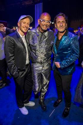 ABB GOLDHENNE members Dennis Ortmann, Pierre Sanoussi Bliss, and Falk Willy Wild attended the after-show party at the 32nd Golden Hen Audience Choice Award ceremony at the Neue Messe Leipzig on September 4, 2026, in Leipzig, Saxony, Germany