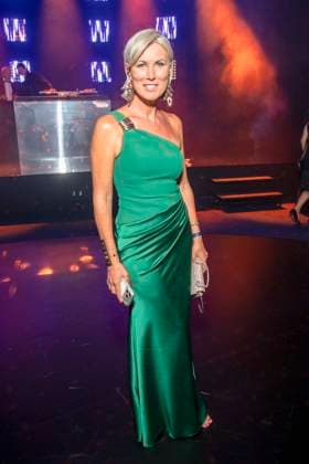ABB GOLDHENNE Kamilla Senjo in a green dress as a guest at the after-show party following the 32nd Golden Hen Audience Award ceremony at the Neue Messe Leipzig on September 4, 2026, in Leipzig, Saxony, Germany