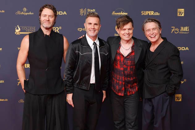 Howard Donald, Gary Barlow, and Mark Owen of Take That, along with Michael Patrick Kelly, at the 32nd Golden Hen Awards in 2026 at the Leipzig Trade Fair, September 4, 2026 Foto:xR.xStoffelsx xFuturexImagex henne_6562