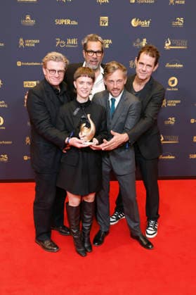 Hendrik Handloegten, Liv Lisa Fries, Achim von Borries, Volker Bruch, and Tom Tykwer at the 32nd Golden Hen Awards ceremony in 2026 at the Leipzig Trade Fair, September 4, 2026 Foto:xR.xStoffelsx xFuturexImagex henne_6650