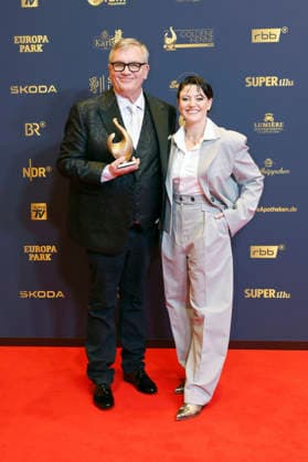 Hape Kerkeling and Tahnee Schaffarczyk at the 32nd Golden Hen Awards ceremony in 2026 at the Leipzig Trade Fair, September 4, 2026 Foto:xR.xStoffelsx xFuturexImagex henne_6655