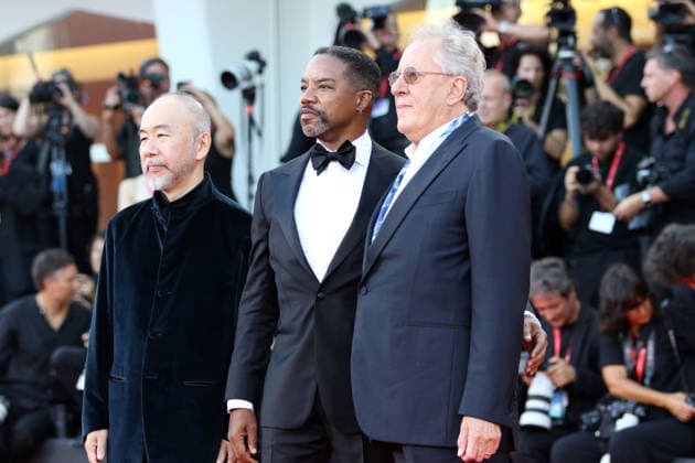 Italy, Lido di Venezia, September 4, 2026 - The Red Carpet of Mr. Nelson, Did You Kill People? Screening during the 83rd Venice International Film Festival Europe, Italy, Lido di Venezia, September 4, 2026: Shinya Tsukamoto, Rodney Hicks and Geoffrey Rush attend the Mr. Nelson, Did You Kill People? Screening during the 83rd Venice International Film Festival at Sala Grande on September 04, 2026 in Venice, Italy., Credit:Ottavia Da Re Agenzia Sintesi Avalon Italy, Venice Copyright: xOttaviaxDaxRex xAgenziaxSintesix xAvalonx 1130957969