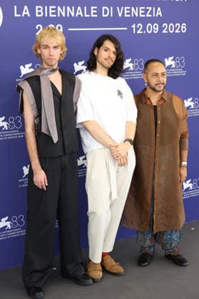 Venice 2026 Biennale College Cinema Photocall NB Petr Filimonov, Gabriel Gutierrez Morales, Humberto Busto attending the Biennale College Cinema Photocall as part of the 83th Venice International Film Festival at the Lido in Venice, Italy on September 05, 2026. Photo by Nasser Berzane ABACAPRESS.COM Venice Italy  Copyright: xBerzanexNasser ABACAx