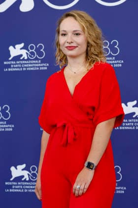 September 5, 2026, Venice, ITALY: Russian journalist Valeria Ratnikova poses for the photocall of ™My Undesirable friends: part II - Exile at the 83rd annual Venice International Film Festival, in Venice, Italy, 05 September 2026. The movie is presented out the competition at the festival running from 02 to 12 September 2026. ANSA FABIO FRUSTACI. Venice ITALY  - ZUMAa110 20260905_zaf_a110_018 Copyright: xFabioxFrustacix