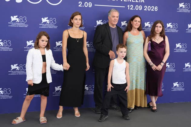 Sara Arenberg Gitai, Amos Gitai, Keren Gitai, and guests at the photocall for the documentary *The Road to Jericho* at the 2026 Venice Biennale—the 83rd Venice International Film Festival—at the Palazzo del Casino in Venice, September 5, 2026 Foto:xD.xBedrosianx xFuturexImagex jericho_6914