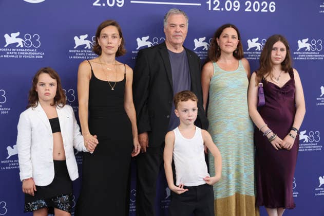 Sara Arenberg Gitai, Amos Gitai, Keren Gitai, and guests at the photocall for the documentary *The Road to Jericho* at the 2026 Venice Biennale—the 83rd Venice International Film Festival—at the Palazzo del Casino in Venice, September 5, 2026 Foto:xD.xBedrosianx xFuturexImagex jericho_6917