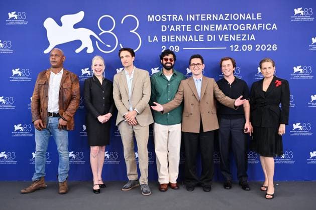 September 5, 2026, Venice, Rome, Italy: Bokeem Woodbine, Phoebe Bridgers, Robert Pattinson, Ajon Singh, Lance Oppenheim, Skyler Gisondo, and Merritt Wever during the photocall for the film Primetime, 83rd Venice International Film Festival, Venice, September 5, 2026 Venice Italy  - ZUMAa289 20260905_zia_a289_052 Copyright: xMariaxLauraxAntonellix xAgfx