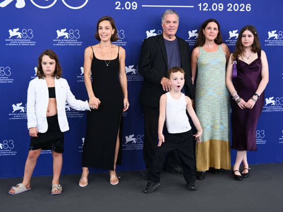 IPA88144546 - Venice, 83rd Venice International Film Festival 2026 - Day 4. Photocall for the film The Road to Jericho. Pictured: Sara Arneberg, Amos Gitai, Keren Gitai  Copyright: xAlbertoxTerenghix xPoolxPhotoxEventsx08x 88144546