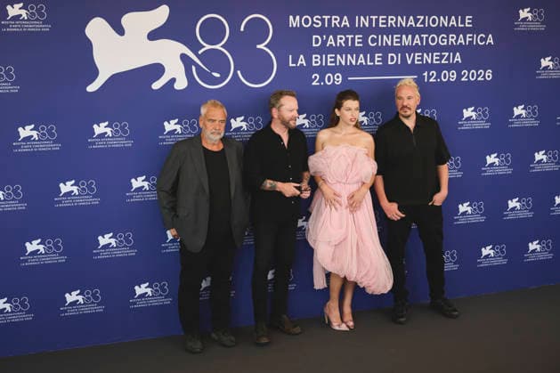 September 5, 2026, Venice, Italy, Italy: EVER GABO J. ANDERSON, LUC BESSON, KIEFER SUTHERLAND, at the Photocall for the movie Father Joe Premiere at the 83rd Venice Film Festival. Venice Italy  - ZUMAg279 20260905_zip_g279_011 Copyright: xAlessandroxGalatolix