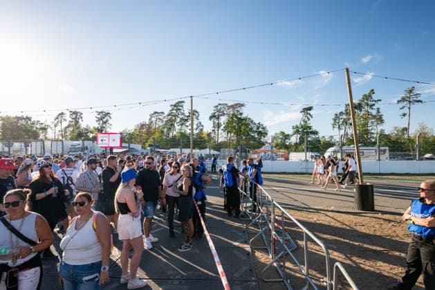 According to security personnel, access to the Dopamin Stage at the Glücksgefühle Festival at the Hockenheimring was temporarily closed to festivalgoers due to overcrowding. Hockenheim, Baden-Württemberg, Germany