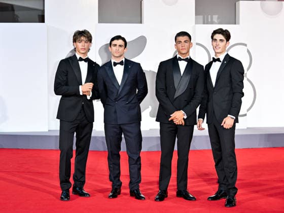IPA88157652 - Venice, 83rd Venice International Film Festival 2026 - Night 4 - Red Carpet for the film *Kineo*. Pictured: Samuel Tarini Leonardo Marozzi Filippo Tenca Andrea Arru  Copyright: xSimonexComix xPoolxPhotoxEventsx08x 88157652