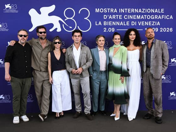 IPA88185722 - Venice, 83rd Venice International Film Festival 2026 - Day 5 - Hombre Al Agua photocall - Pictured: Manuel Garcia-Rulfo, Jorge Salinas, Gael Garcia Bernal, Esmeralda Pimentel, DÃ bora Nascimento, and Ricky Martin, guest  Copyright: xAlbertoxTerenghix xPoolxPhotoxEventsx08x 88185722