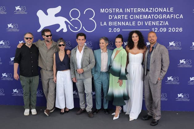 Venice 2026 Hombre Al Agua Photocall NB Stacy Perskie, Manuel Garcia-Rulfo, Fernanda De la Peza, Jorge Salinas, Gael García Bernal, Esmeralda Pimentel, Débora Nascimento and Ricky Martin attending the Hombre Al Agua Photocall as part of the 83th Venice International Film Festival at the Lido in Venice, Italy on September 06, 2026. Photo by Nasser Berzane ABACAPRESS.COM Venice Italy  Copyright: xBerzanexNasser ABACAx