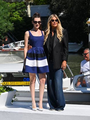 IPA88186855 - Venice, 83rd Venice International Film Festival 2026 Day 5 Arrivals at the Excelsior Hotel™s pier. Pictured: Pilar Fogliati, Tiziana Rocca  Copyright: xManuelexMangiarottix xPoolxPhotoxEventsx08x 88186855