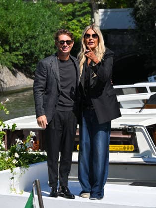 IPA88187445 - Venice, 83rd Venice International Film Festival 2026 Day 5 Arrivals at the Excelsior Hotel™s pier. Pictured: Giorgio Pasotti, Tiziana Rocca  Copyright: xManuelexMangiarottix xPoolxPhotoxEventsx08x 88187445