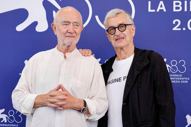 September 6, 2026, Venice, ITALY: Swiss architect Peter Zumthor (L) and German director Wim Wenders pose for the photocall of ™From Inside Out: The Architecture of Peter Zumthor at the 83rd annual Venice International Film Festival, in Venice, Italy, 06 September 2026. The movie is presented out of competition at the festival running from 02 to 12 September 2026. ANSA FABIO FRUSTACI. Venice ITALY  - ZUMAa110 20260906_zaf_a110_038 Copyright: xFabioxFrustacix
