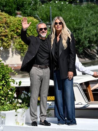 IPA88190268 - Venice, 83rd Venice International Film Festival 2026 - Day 5 - Arrivals at the Excelsior Hotel™s pier - Pictured: Massimiliano Gallo and Tiziana Rocca  Copyright: xSimonexComix xPoolxPhotoxEventsx08x 88190268