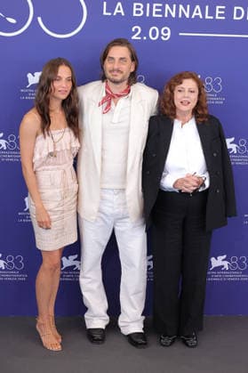 Venice 2026 The Echo Chamber Photocall NB Alicia Vikander, Luca Marinelli and Susan Sarandon attending the The Echo Chamber Photocall as part of the 83th Venice International Film Festival at the Lido in Venice, Italy on September 06, 2026. Photo by Nasser Berzane ABACAPRESS.COM Venice Italy  Copyright: xBerzanexNasser ABACAx