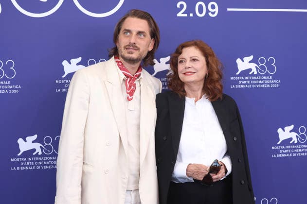 Luca Marinelli and Susan Sarandon at the photocall for the film *The Echo Chamber* at the 2026 Venice Biennale—the 83rd Venice International Film Festival—at the Palazzo del Casino in Venice, September 6, 2026 Foto:xD.xBedrosianx xFuturexImagex echo_6917
