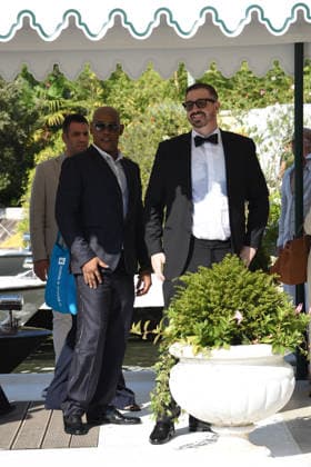 IPA88198285 - Venice: The cast of the film *Primetime* arrives at the Hotel Excelsior™s pier for the red carpet. Alicia Vikander and Sarandon-Geena Davis were also spotted; pictured is Bokeem Woodbine.  Copyright: xFRANCESCAxVIECELIx xFrancescaxViecelix 88198285
