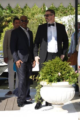 IPA88198286 - Venice: The cast of the film *Primetime* arrives at the Hotel Excelsior s pier for the red carpet. Alicia Vikander and Sarandon-Geena Davis were also spotted; pictured is Bokeem Woodbine.  Copyright: xFRANCESCAxVIECELIx xFrancescaxViecelix 88198286