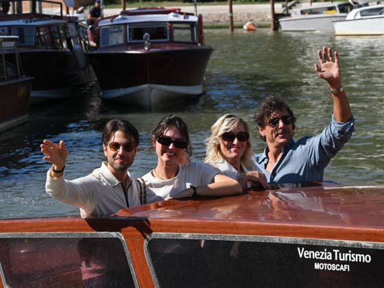 IPA88195897 - Venice, 83rd Venice International Film Festival 2026 - Day 5 - Arrivals at the Excelsior Hotel pier - Pictured: Paolo Strippoli, Romana Maggiora Vergano, Valeria Bruni Tedeschi, Adriano Giannini  Copyright: xManuelexMangiarottix xPoolxPhotoxEventsx08x 88195897