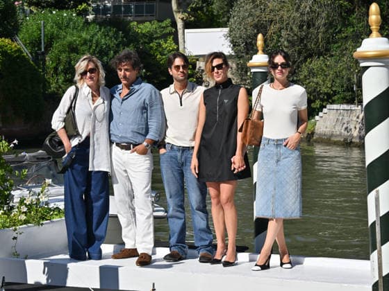 IPA88195925 - Venice, 83rd Venice International Film Festival 2026 - Day 5 - Arrivals at the Excelsior Hotel™s pier - Pictured: Paolo Strippoli, Romana Maggiora Vergano, Valeria Bruni Tedeschi, Adriano Giannini, Jasmine Trinca  Copyright: xManuelexMangiarottix xPoolxPhotoxEventsx08x 88195925