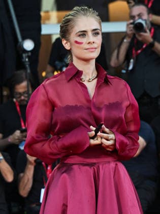 IPA88201176 - Venice, 83rd Venice International Film Festival 2026 - Night 5 - Red carpet for *THE ECHO CHAMBER* - Pictured: Greta Scarano  Copyright: xManuelexMangiarottix xPoolxPhotoxEventsx08x 88201176