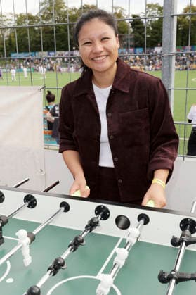 Linh Tran at the Kicken mit Herz charity soccer match to benefit the UKE s pediatric ward at Hoheluft Stadium in Hamburg, September 6, 2026 Foto:xgbrcix xFuturexImagex kicken_6901